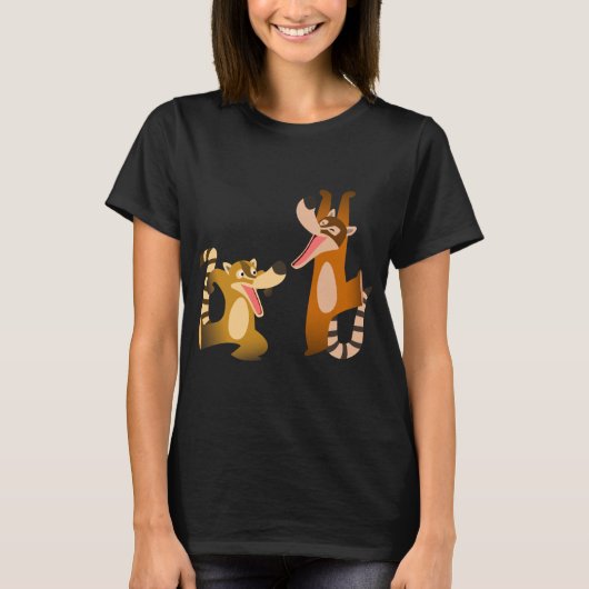 Niedlich Joyful Cartoon Coatimundis Women T - Shir T-Shirt (Vorderseite)