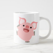Niedlich Joyous Cartoon Pig Jumbo-Tasse (Rechts)