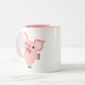 Niedlich Joyous Cartoon Pig Zweifarbige Tasse (Vorderseite Links)