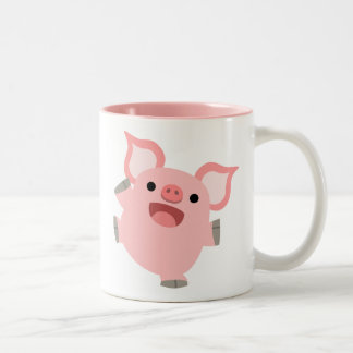 Niedlich Joyous Cartoon Pig Zweifarbige Tasse