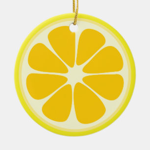 Niedlich Juicy Citrus Lemon Tropische Frucht Slice Keramikornament