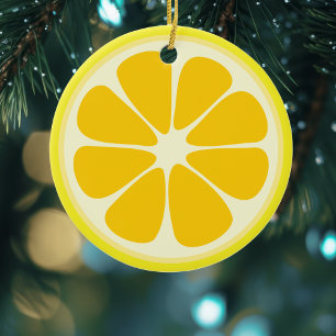 Niedlich Juicy Citrus Lemon Tropische Frucht Slice Keramikornament