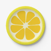 Niedlich Juicy Citrus Lemon Tropische Frucht Slice Pappteller (Vorderseite)
