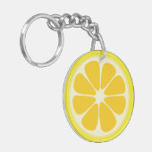 Niedlich Juicy Citrus Lemon Tropische Frucht Slice Schlüsselanhänger (Vorderseite links)