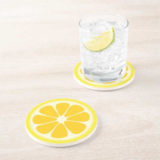 Niedlich Juicy Citrus Lemon Tropische Frucht Slice Untersetzer (Seite)