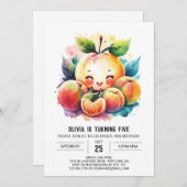 Niedlich Juicy Peach Birthday Einladung (Vorne/Hinten)