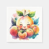 Niedlich Juicy Peach Birthday Serviette (Vorderseite)