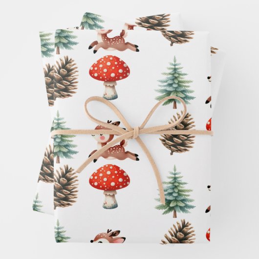 Niedlich Jumping Baby Rentier Pattern Weihnachten Geschenkpapier Set (Beispiel)