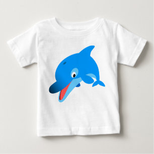 Niedlich Jumping Cartoon Dolphin Baby T - Shirt