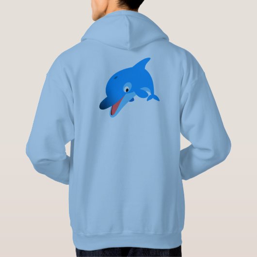 Niedlich Jumping Cartoon Dolphin Hoodie (Rückseite)
