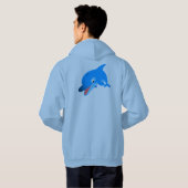 Niedlich Jumping Cartoon Dolphin Hoodie (Schwarz voll)