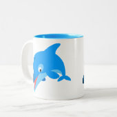 Niedlich Jumping Cartoon Dolphin Tasse (Vorderseite Links)