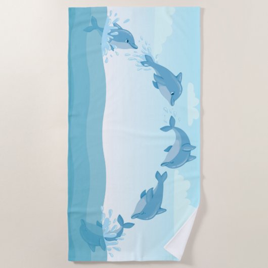 Niedlich Jumping Delphins Strandtuch (Vorderseite)