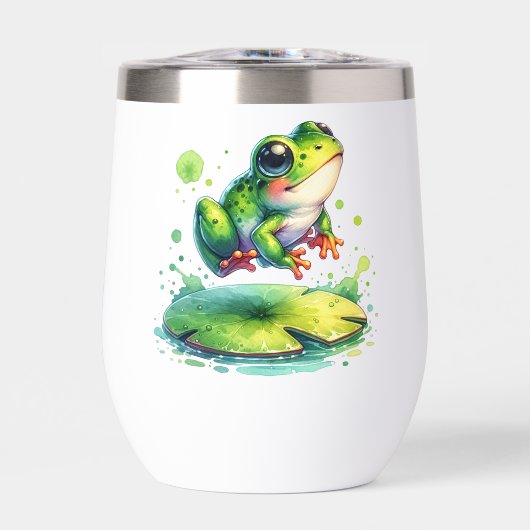 Niedlich Jumping Frog Whimsical Ai Art (Vorderseite)