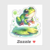 Niedlich Jumping Frog Whimsical Ai Art Aufkleber (Blatt)