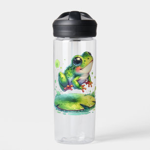 Niedlich Jumping Frog Whimsical Ai Art Trinkflasche