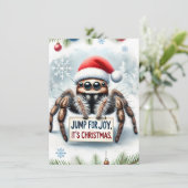 Niedlich Jumping Spider Weihnachtskarte Feiertagskarte (Stehend Vorderseite)