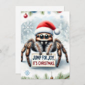 Niedlich Jumping Spider Weihnachtskarte Feiertagskarte (Vorne/Hinten)