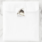 Niedlich Junco Bird, Scripture, Matt 11:28, Erholu Quadratischer Aufkleber (Tasche)