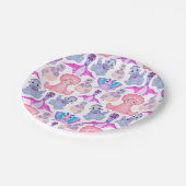 Niedlich Jurassic Girls Geburtstag Pink Dinosaurie Pappteller (Schrägansicht)