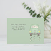 Niedlich Just Married Wedding RSVP Einladung (Stehend Vorderseite)