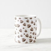 Niedlich kacken Sie Emoji Muster Kaffeetasse (VorderseiteRechts)