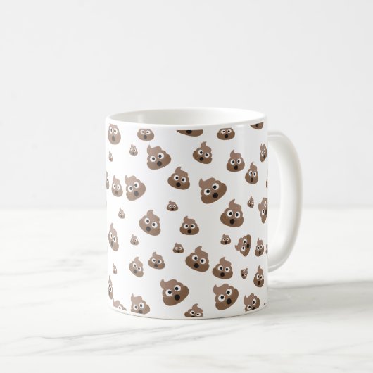 Niedlich kacken Sie Emoji Muster Kaffeetasse (VorderseiteRechts)