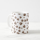 Niedlich kacken Sie Emoji Muster Kaffeetasse (Vorderseite Links)