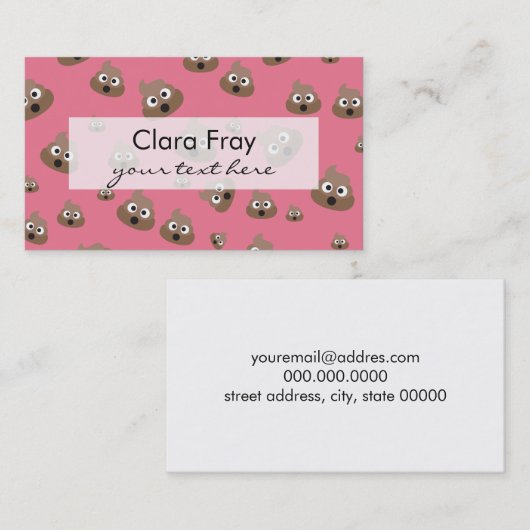 Niedlich kacken Sie Emoji Muster Visitenkarte (Vorne/Hinten)
