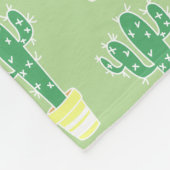 Niedlich Kakti Gelber Kaktus | Monogramm Fleecedecke (Ecke)