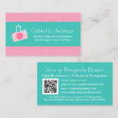 Niedlich Kamera Rosa Zickzack Beruflicher Fotograf Visitenkarte (Vorne/Hinten)