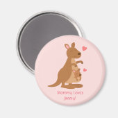 Niedlich Kangaroo Baby Joey Kids Personalisiert Ma Magnet (Vorderseite/Rückseite)