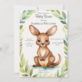 Niedlich Kangaroo Elegant Baby Dusche Einladung