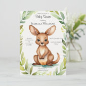 Niedlich Kangaroo Elegant Baby Dusche Einladung (Stehend Vorderseite)