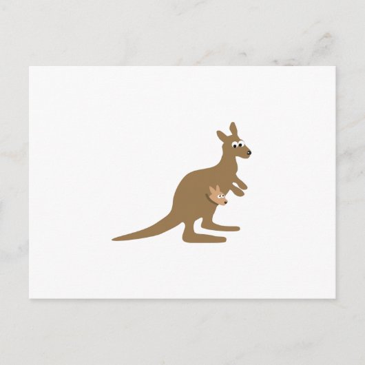 Niedlich Kangaroo und Joey Postkarte (Vorderseite)