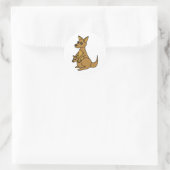 Niedlich Kangaroo und Joey Runder Aufkleber (Tasche)
