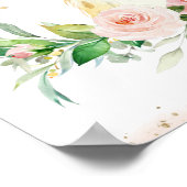 Niedlich Känguru Rosa Blumenwall Poster (Ecke)