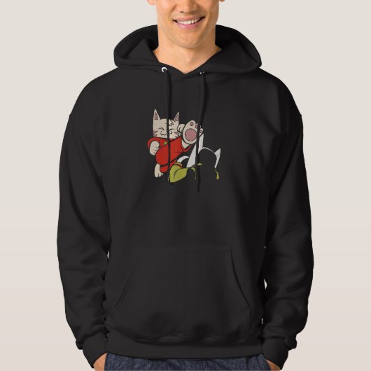 Niedlich Karate Cats Hoodie (Vorderseite)
