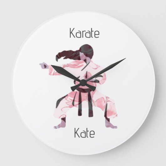 Niedlich Karate Girl Martial Arts Große Wanduhr (Vorderseite)