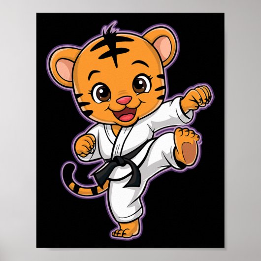 Niedlich Karate Tiger Martial Arts Funny für Kinde Poster (Vorne)