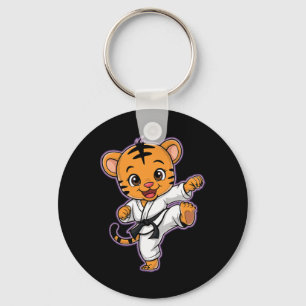 Niedlich Karate Tiger Martial Arts Funny für Kinde Schlüsselanhänger