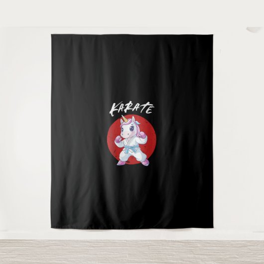 Niedlich Karate Unicorn Tank Top Wandteppich (Vorderseite)