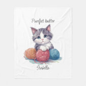 Niedlich Kat Personalisiert Purfect Knitter Fleecedecke (Vorderseite)