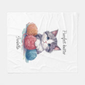 Niedlich Kat Personalisiert Purfect Knitter Fleecedecke (Vorderseite (Horizontal))