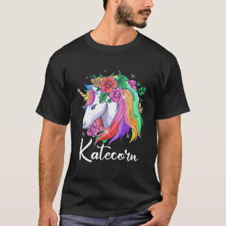 Niedlich Katecorn Personalisierter Name Unicorn Ka T-Shirt