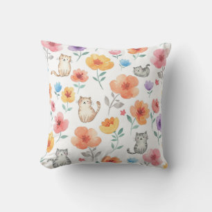 Niedlich Katzen Blume Pilz Kissen