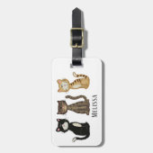 Niedlich Katzen Personalisiert Gepäckanhänger (Vorderseite vertikal)