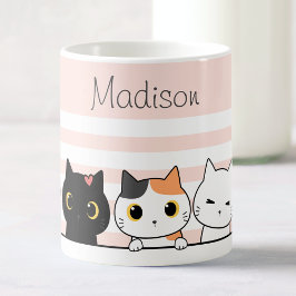 Niedlich Katzen Personalisiert Kaffeetasse