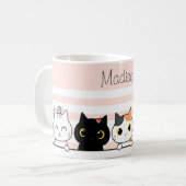 Niedlich Katzen Personalisiert Kaffeetasse (Vorderseite Links)