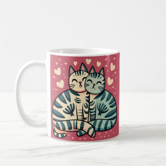 Niedlich Katzen Valentine Kaffeetasse (Links)